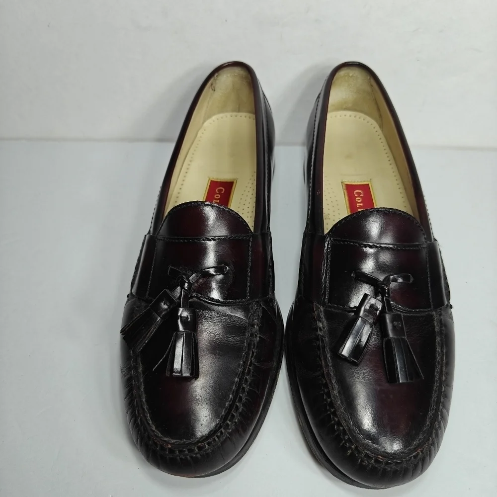 Cole Haan Men's Tassel Cordovan Burgundy Leather Loafers Pinch  03507 Size 8.5 D